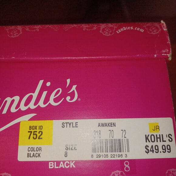 Vintage Candie's Black Awaken Platform Wedge Sandals Size 8 - Picture 5 of 5